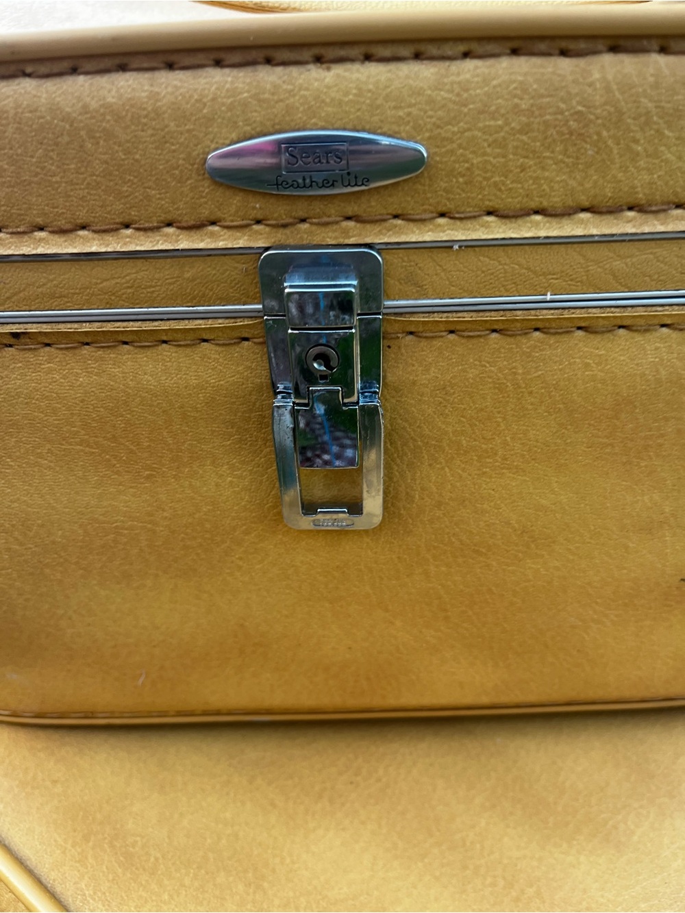 Sears Leather-Lite Mustard Yellow Train Case